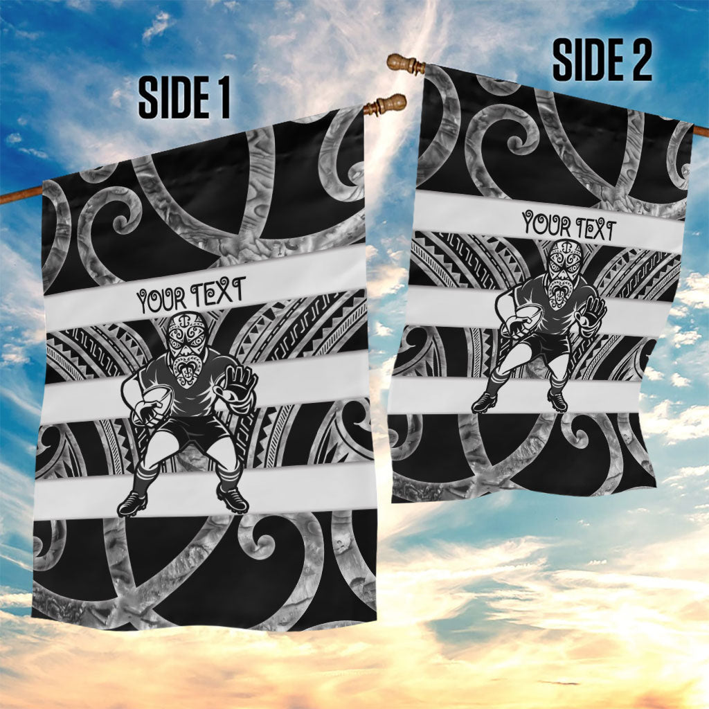 Hawke's Bay Custom Rugby New Zealand Garden Flag Aotearoa Maori Pukana Tiki Mascot