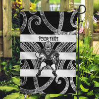 Hawke's Bay Custom Rugby New Zealand Garden Flag Aotearoa Maori Pukana Tiki Mascot