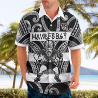 Hawke's Bay Custom Rugby New Zealand Hawaiian Shirt Aotearoa Maori Pukana Tiki Mascot