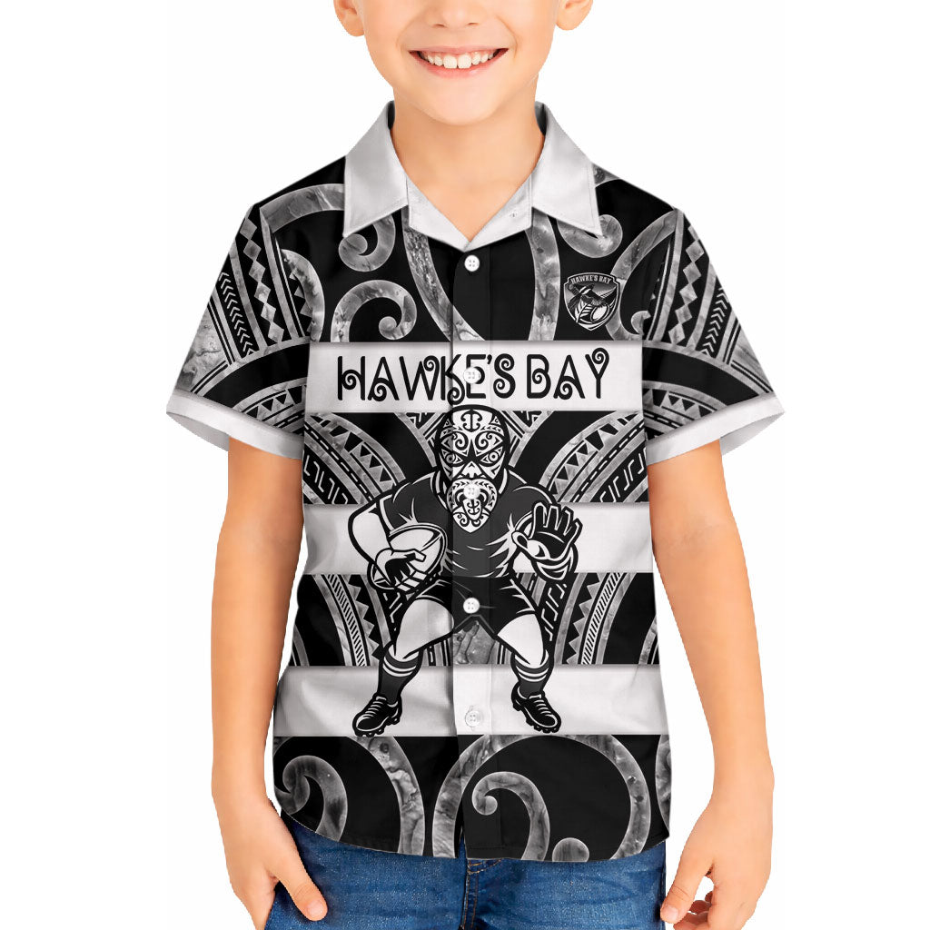 Hawke's Bay Custom Rugby New Zealand Hawaiian Shirt Aotearoa Maori Pukana Tiki Mascot
