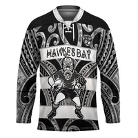 Hawke's Bay Custom Rugby New Zealand Hockey Jersey Aotearoa Maori Pukana Tiki Mascot
