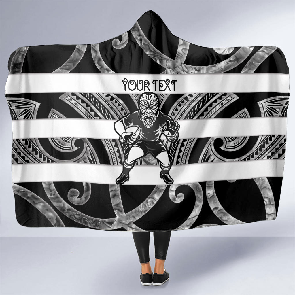Hawke's Bay Custom Rugby New Zealand Hooded Blanket Aotearoa Maori Pukana Tiki Mascot