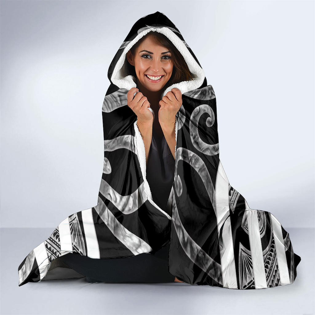 Hawke's Bay Custom Rugby New Zealand Hooded Blanket Aotearoa Maori Pukana Tiki Mascot