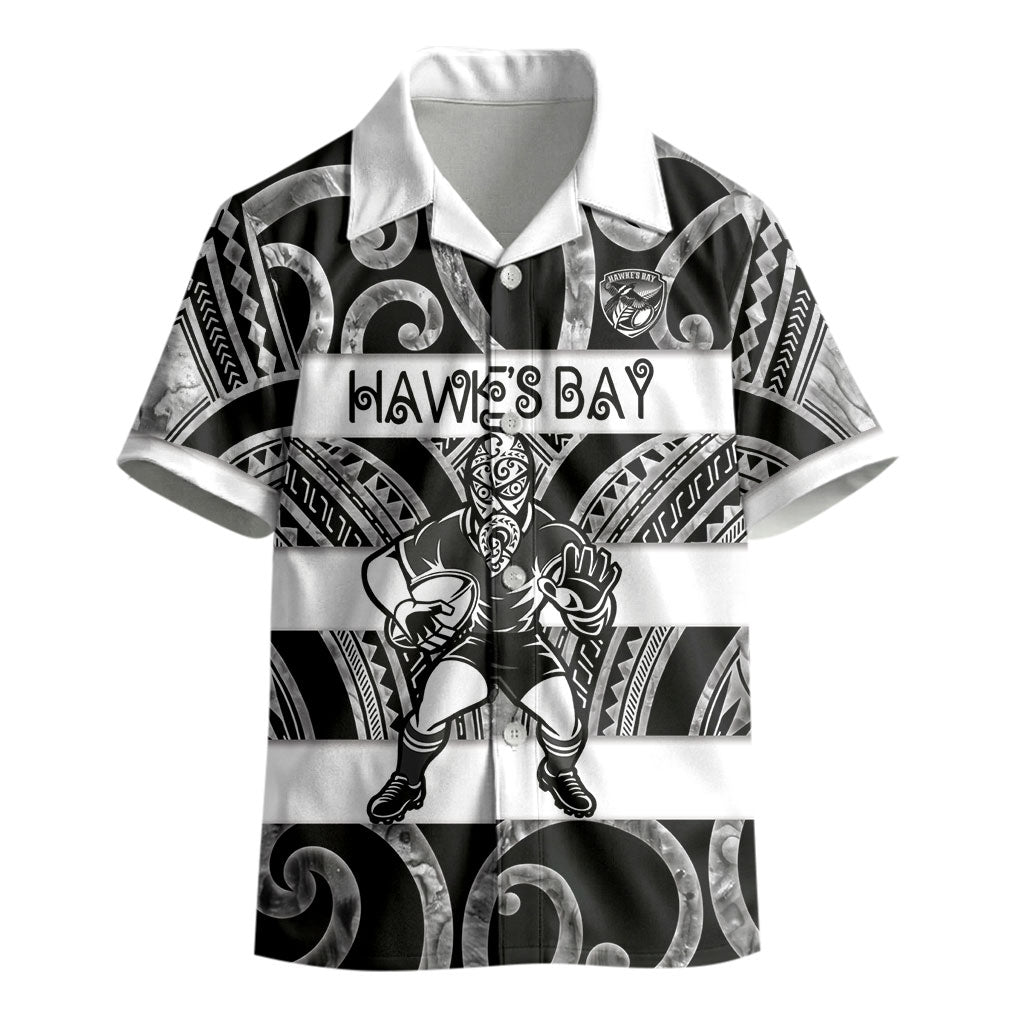 Hawke's Bay Custom Rugby New Zealand Kid Hawaiian Shirt Aotearoa Maori Pukana Tiki Mascot