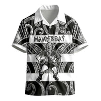 Hawke's Bay Custom Rugby New Zealand Kid Hawaiian Shirt Aotearoa Maori Pukana Tiki Mascot