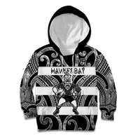 Hawke's Bay Custom Rugby New Zealand Kid Hoodie Aotearoa Maori Pukana Tiki Mascot