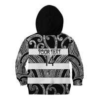 Hawke's Bay Custom Rugby New Zealand Kid Hoodie Aotearoa Maori Pukana Tiki Mascot