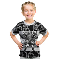 Hawke's Bay Custom Rugby New Zealand Kid T Shirt Aotearoa Maori Pukana Tiki Mascot