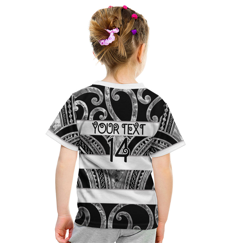 Hawke's Bay Custom Rugby New Zealand Kid T Shirt Aotearoa Maori Pukana Tiki Mascot