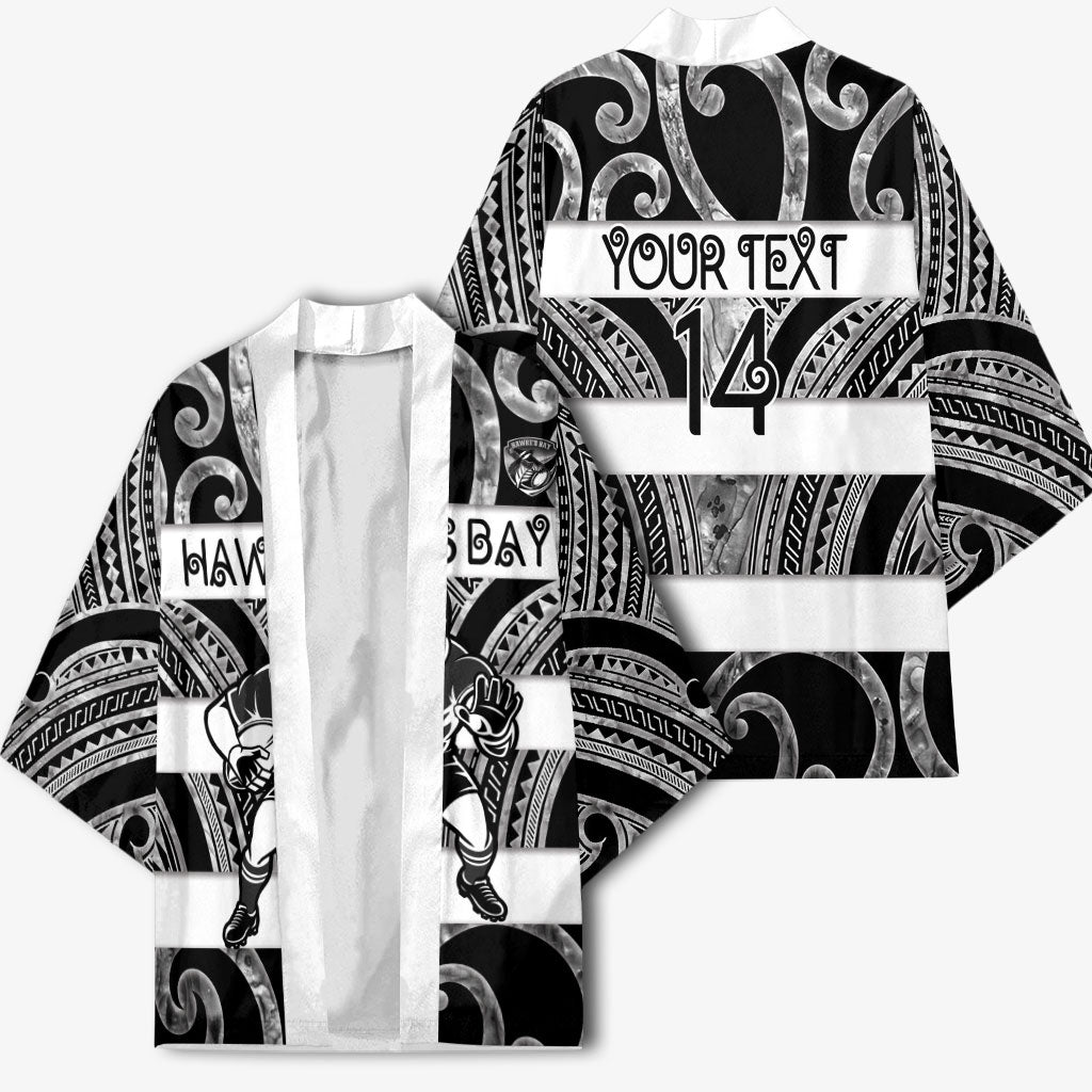 Hawke's Bay Custom Rugby New Zealand Kimono Aotearoa Maori Pukana Tiki Mascot