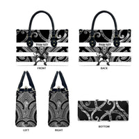 Hawke's Bay Custom Rugby New Zealand Leather Bag Aotearoa Maori Pukana Tiki Mascot