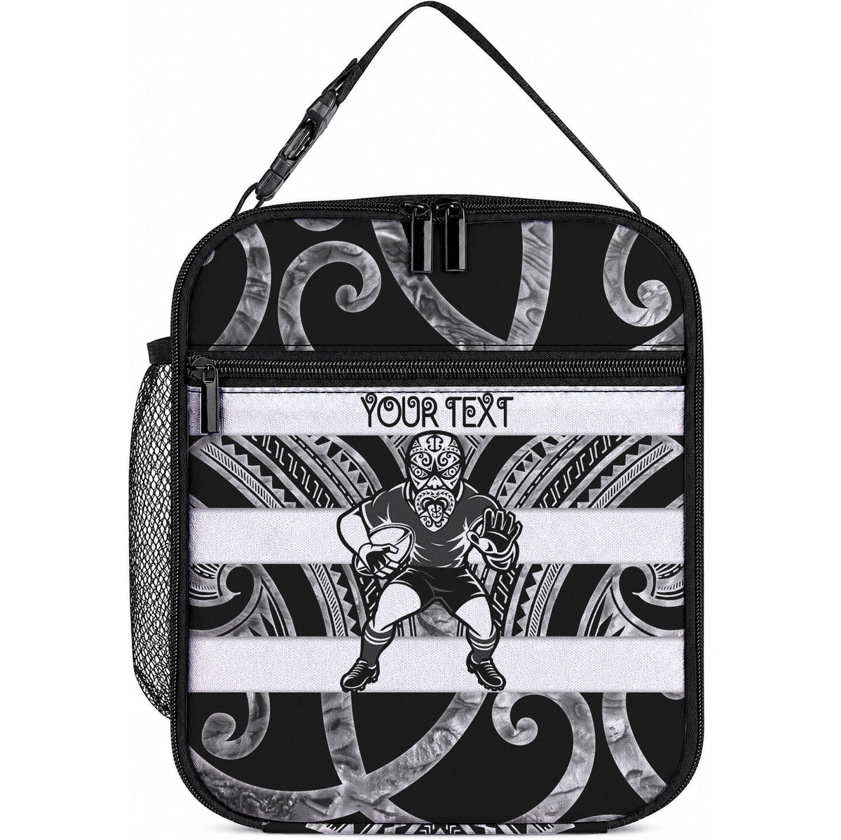 Hawke's Bay Custom Rugby New Zealand Lunch Bag Aotearoa Maori Pukana Tiki Mascot