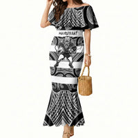 Hawke's Bay Custom Rugby New Zealand Mermaid Dress Aotearoa Maori Pukana Tiki Mascot
