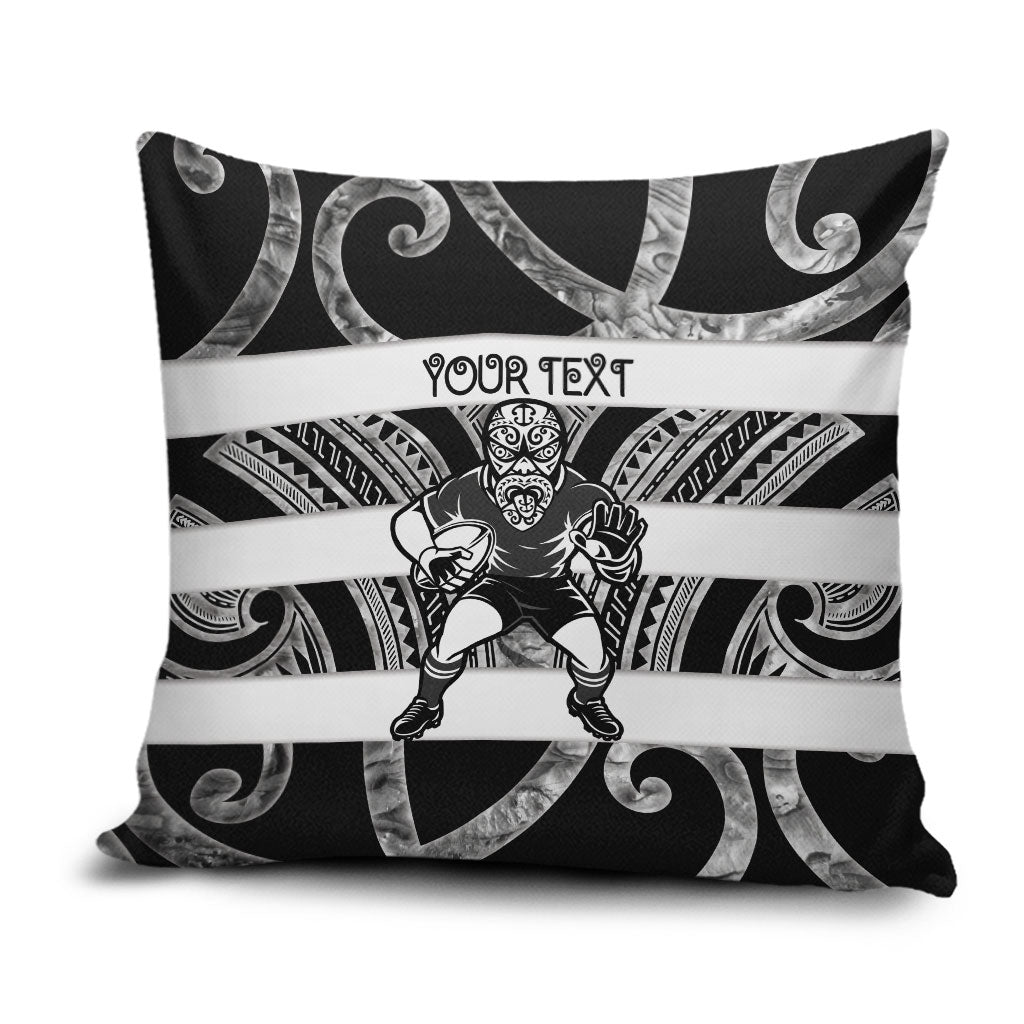 Hawke's Bay Custom Rugby New Zealand Pillow Cover Aotearoa Maori Pukana Tiki Mascot