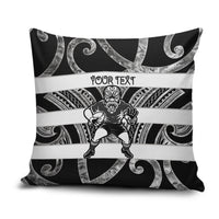 Hawke's Bay Custom Rugby New Zealand Pillow Cover Aotearoa Maori Pukana Tiki Mascot