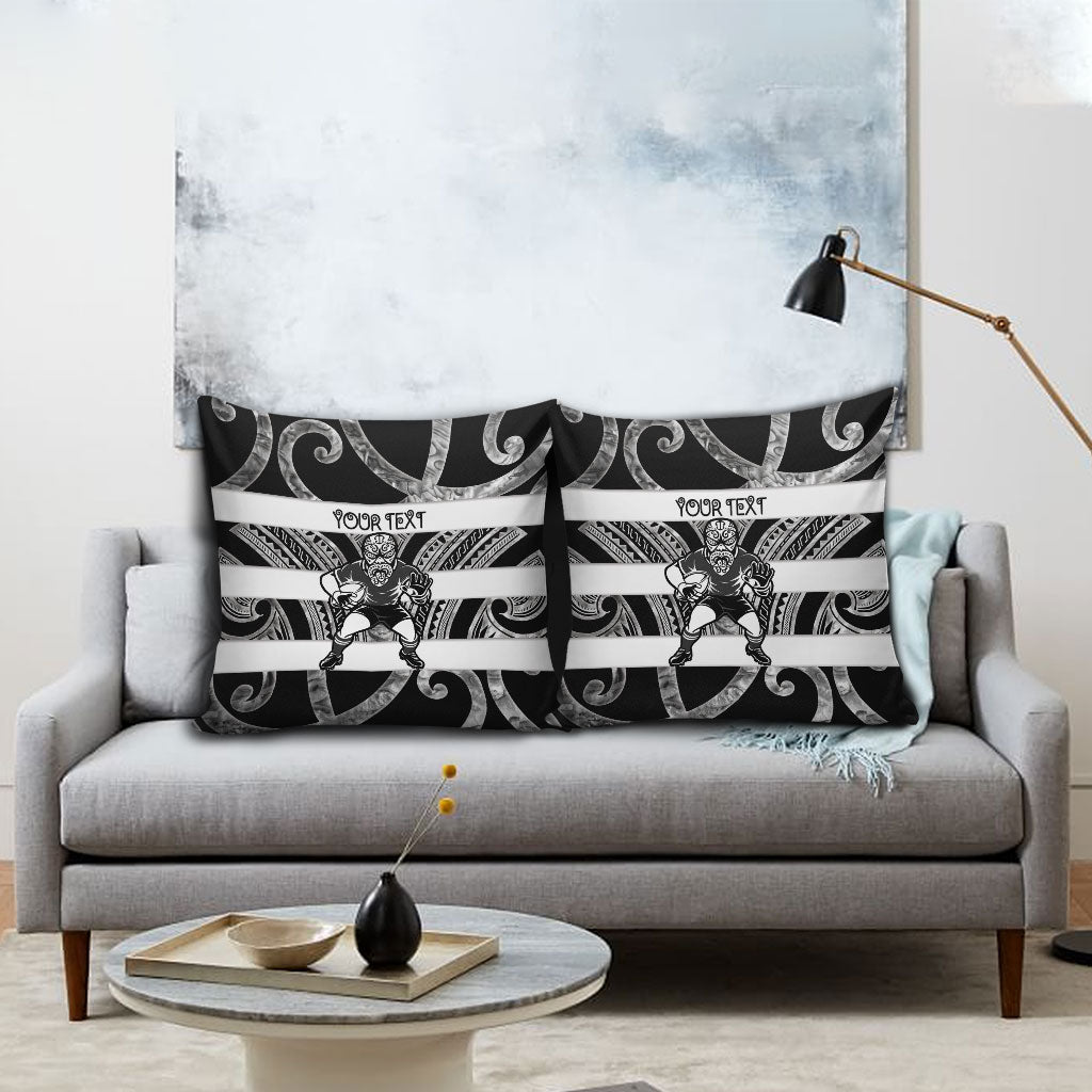 Hawke's Bay Custom Rugby New Zealand Pillow Cover Aotearoa Maori Pukana Tiki Mascot