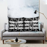 Hawke's Bay Custom Rugby New Zealand Pillow Cover Aotearoa Maori Pukana Tiki Mascot