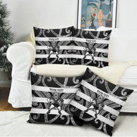 Hawke's Bay Custom Rugby New Zealand Pillow Cover Aotearoa Maori Pukana Tiki Mascot