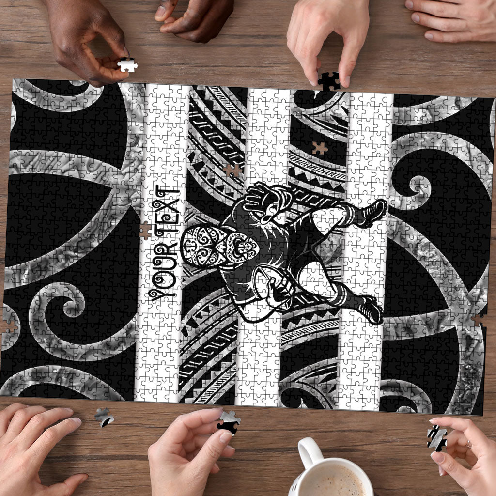 Hawke's Bay Custom Rugby New Zealand Puzzle Aotearoa Maori Pukana Tiki Mascot