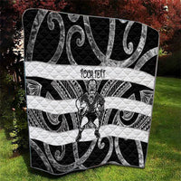 Hawke's Bay Custom Rugby New Zealand Quilt Aotearoa Maori Pukana Tiki Mascot