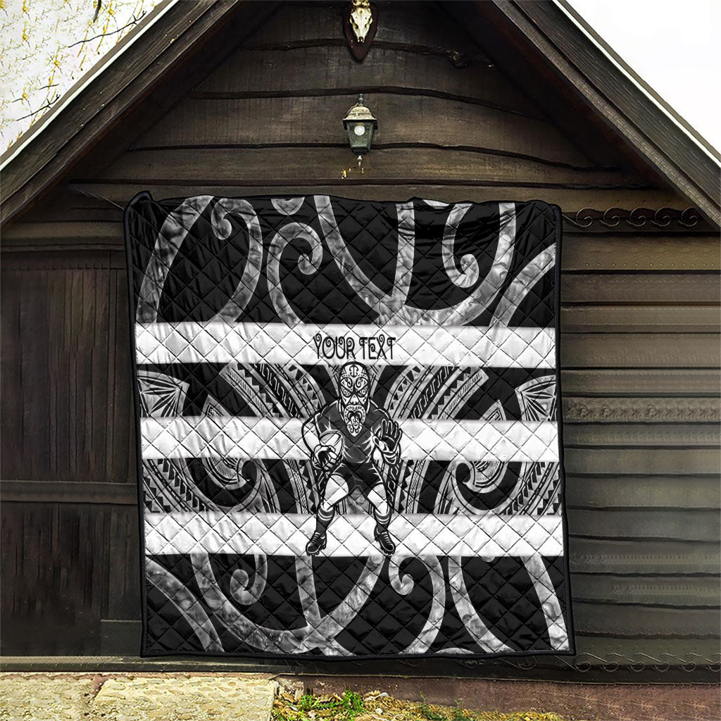 Hawke's Bay Custom Rugby New Zealand Quilt Aotearoa Maori Pukana Tiki Mascot