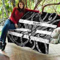 Hawke's Bay Custom Rugby New Zealand Quilt Aotearoa Maori Pukana Tiki Mascot