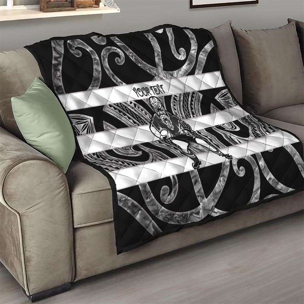 Hawke's Bay Custom Rugby New Zealand Quilt Aotearoa Maori Pukana Tiki Mascot