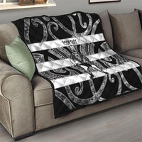 Hawke's Bay Custom Rugby New Zealand Quilt Aotearoa Maori Pukana Tiki Mascot