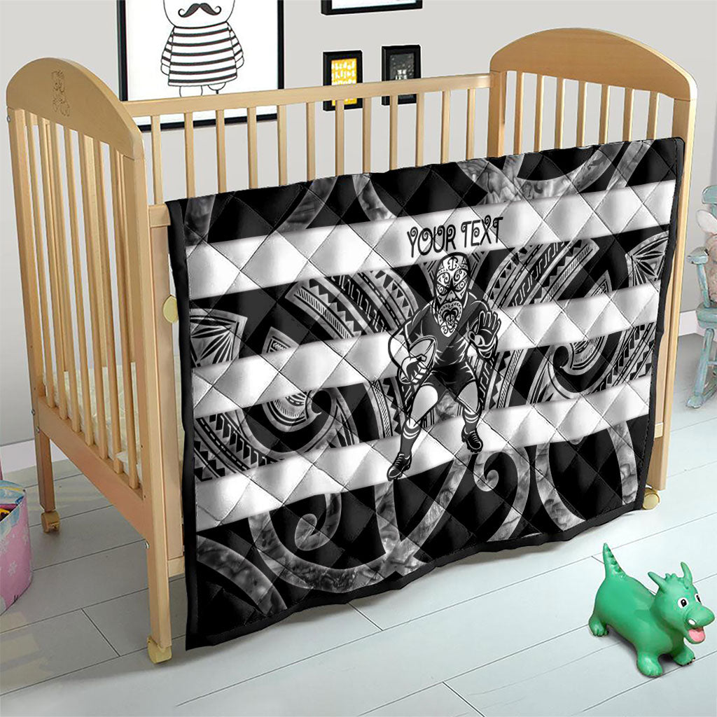 Hawke's Bay Custom Rugby New Zealand Quilt Aotearoa Maori Pukana Tiki Mascot
