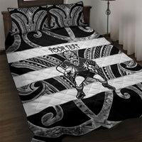 Hawke's Bay Custom Rugby New Zealand Quilt Bed Set Aotearoa Maori Pukana Tiki Mascot