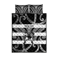 Hawke's Bay Custom Rugby New Zealand Quilt Bed Set Aotearoa Maori Pukana Tiki Mascot