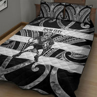 Hawke's Bay Custom Rugby New Zealand Quilt Bed Set Aotearoa Maori Pukana Tiki Mascot