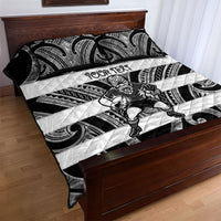 Hawke's Bay Custom Rugby New Zealand Quilt Bed Set Aotearoa Maori Pukana Tiki Mascot