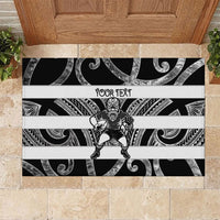 Hawke's Bay Custom Rugby New Zealand Rubber Doormat Aotearoa Maori Pukana Tiki Mascot