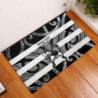 Hawke's Bay Custom Rugby New Zealand Rubber Doormat Aotearoa Maori Pukana Tiki Mascot