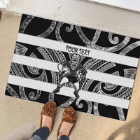 Hawke's Bay Custom Rugby New Zealand Rubber Doormat Aotearoa Maori Pukana Tiki Mascot