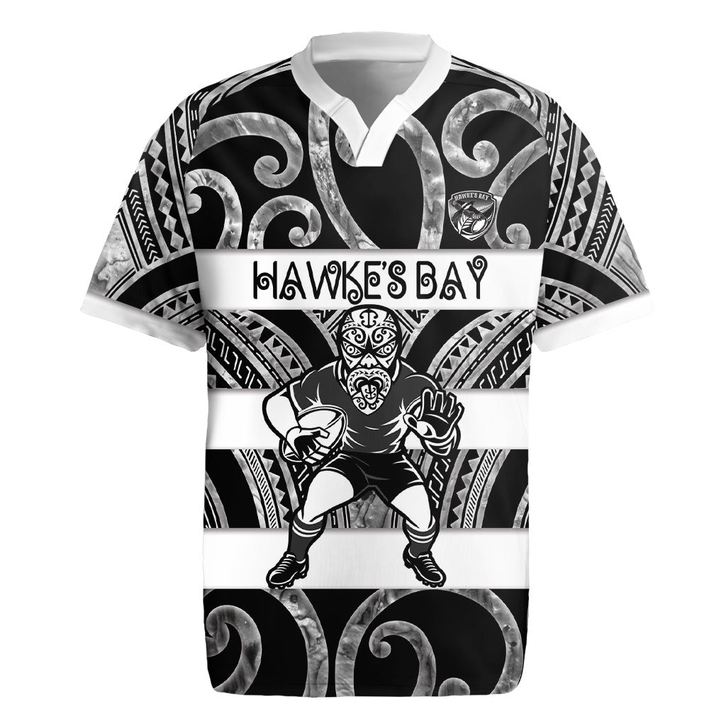 Hawke's Bay Custom Rugby New Zealand Rugby Jersey Aotearoa Maori Pukana Tiki Mascot