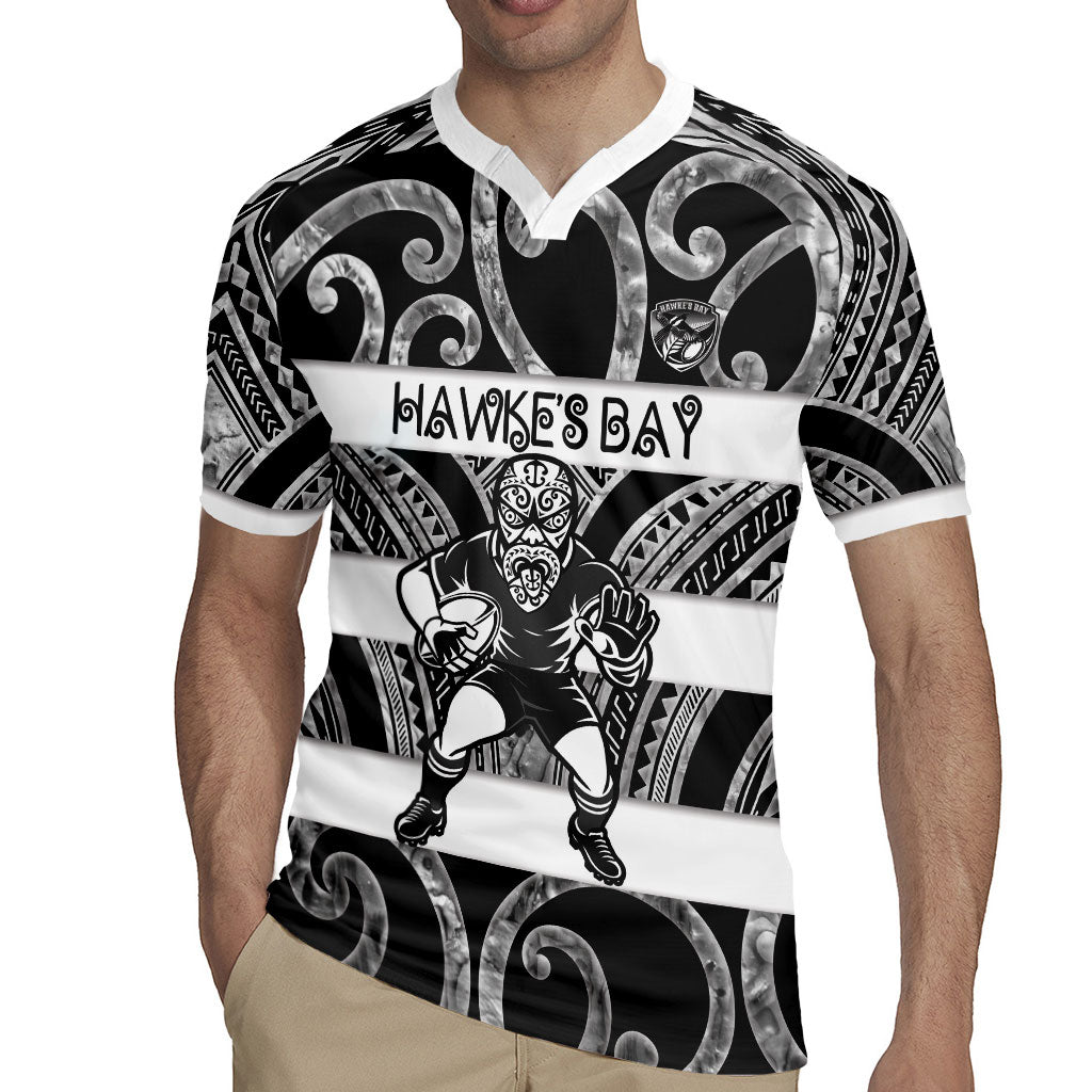 Hawke's Bay Custom Rugby New Zealand Rugby Jersey Aotearoa Maori Pukana Tiki Mascot