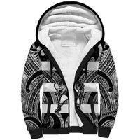 Hawke's Bay Custom Rugby New Zealand Sherpa Hoodie Aotearoa Maori Pukana Tiki Mascot