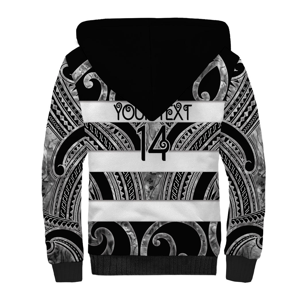 Hawke's Bay Custom Rugby New Zealand Sherpa Hoodie Aotearoa Maori Pukana Tiki Mascot