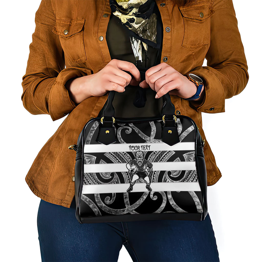 Hawke's Bay Custom Rugby New Zealand Shoulder Handbag Aotearoa Maori Pukana Tiki Mascot