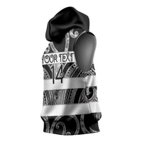 Hawke's Bay Custom Rugby New Zealand Sleeveless Hoodie Aotearoa Maori Pukana Tiki Mascot