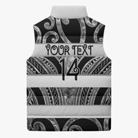 Hawke's Bay Custom Rugby New Zealand Sleeveless Puffer Jacket Aotearoa Maori Pukana Tiki Mascot
