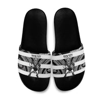 Hawke's Bay Custom Rugby New Zealand Slide Sandals Aotearoa Maori Pukana Tiki Mascot