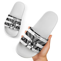 Hawke's Bay Custom Rugby New Zealand Slide Sandals Aotearoa Maori Pukana Tiki Mascot