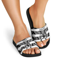 Hawke's Bay Custom Rugby New Zealand Slide Sandals Aotearoa Maori Pukana Tiki Mascot