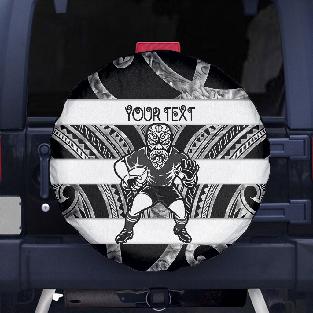 Hawke's Bay Custom Rugby New Zealand Spare Tire Cover Aotearoa Maori Pukana Tiki Mascot