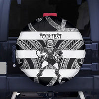 Hawke's Bay Custom Rugby New Zealand Spare Tire Cover Aotearoa Maori Pukana Tiki Mascot