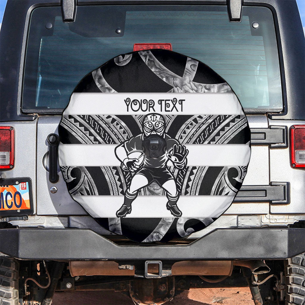 Hawke's Bay Custom Rugby New Zealand Spare Tire Cover Aotearoa Maori Pukana Tiki Mascot