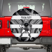 Hawke's Bay Custom Rugby New Zealand Spare Tire Cover Aotearoa Maori Pukana Tiki Mascot